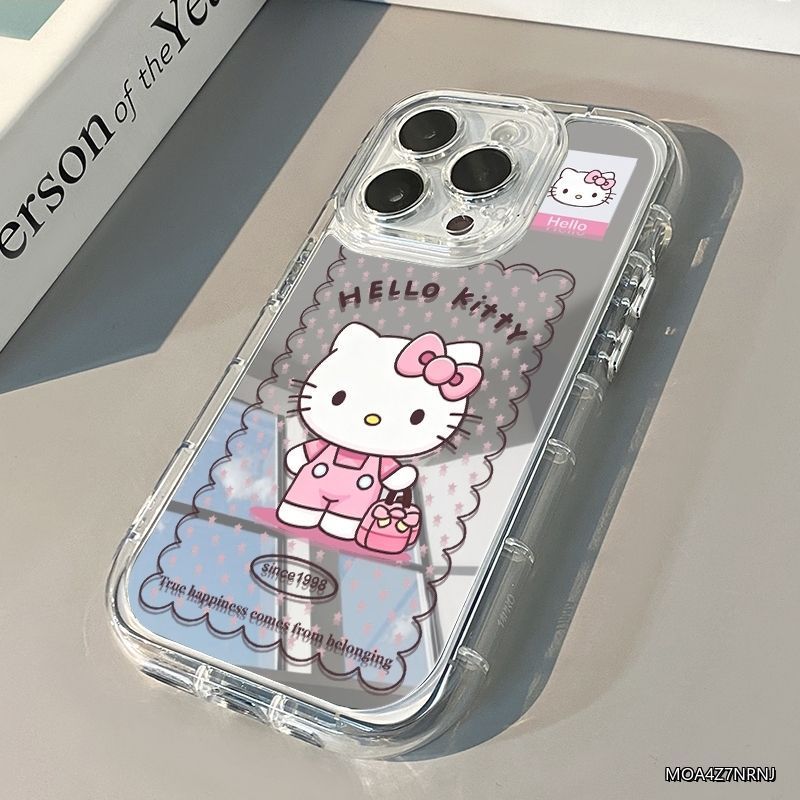 Stylish Cream Makeup Mirror Anti-Drop Phone Case for Apple