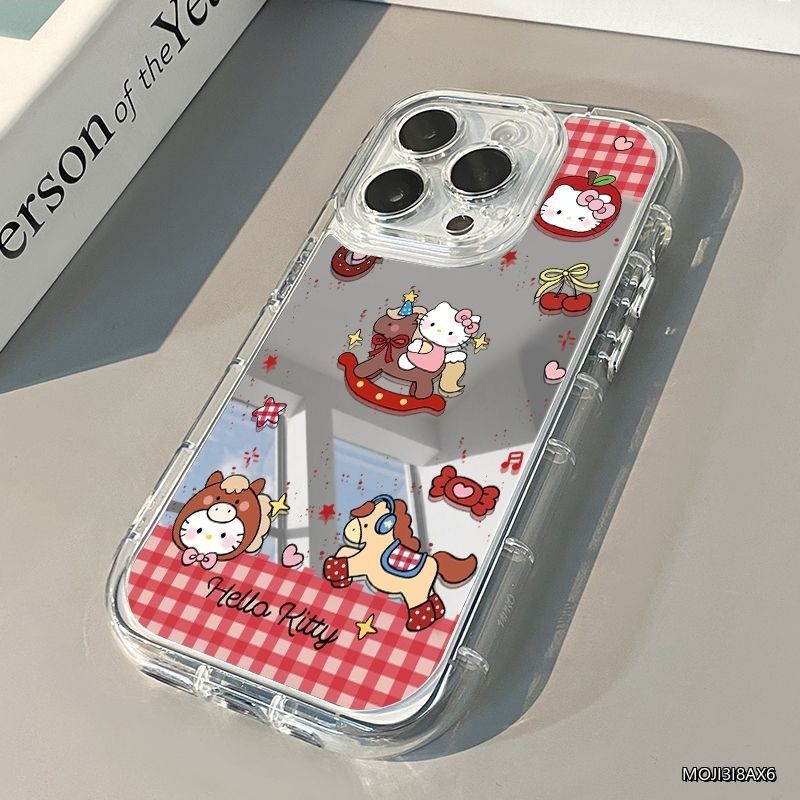Stylish Cream Makeup Mirror Anti-Drop Phone Case for Apple
