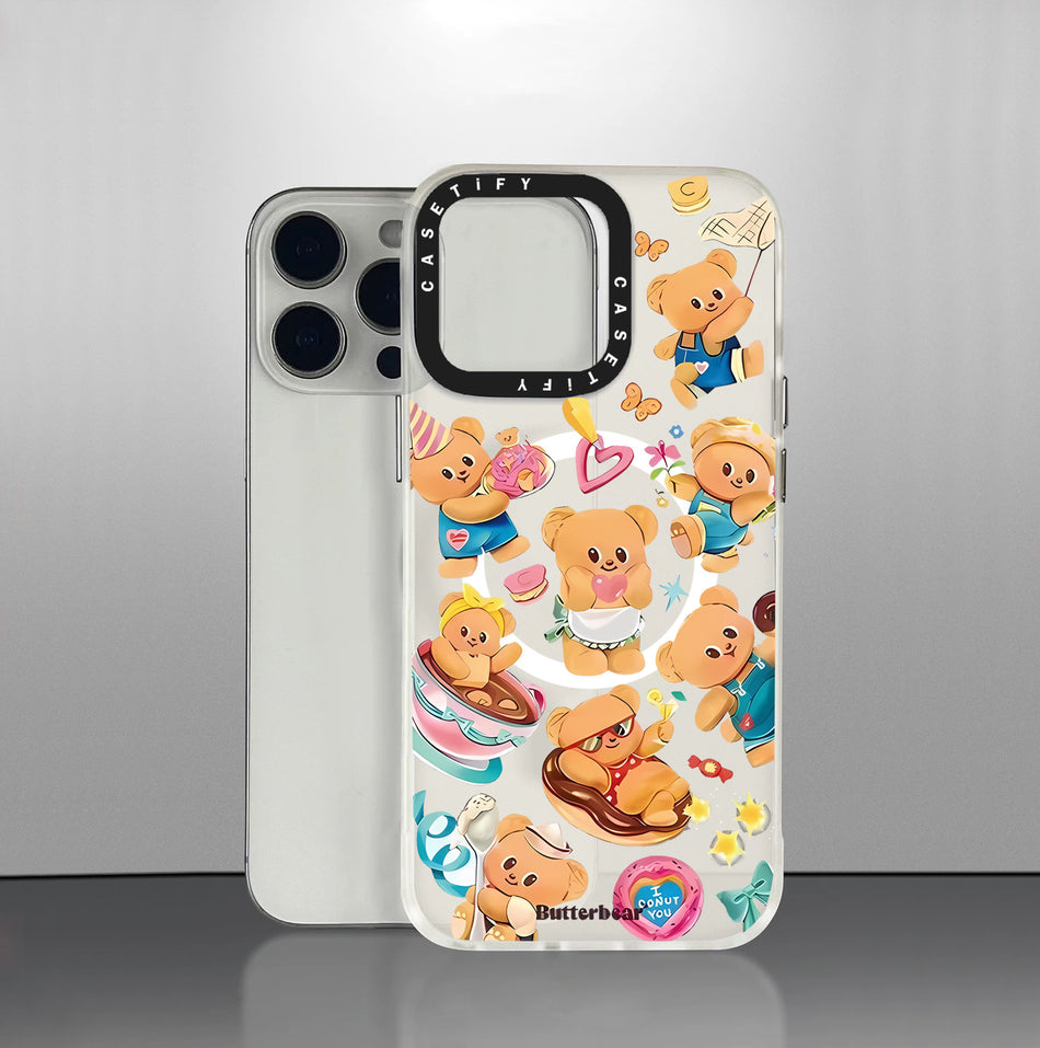 Cartoon Bear Magnetic Phone Case for Apple 17 Pro Max