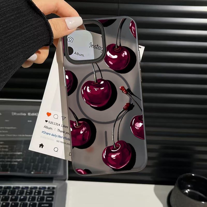 Cherry Magnetic Anti-Drop Phone Case for Apple