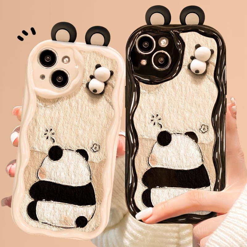 3D Panda Doll Soft Silicone Anti-Fall iPhone Case