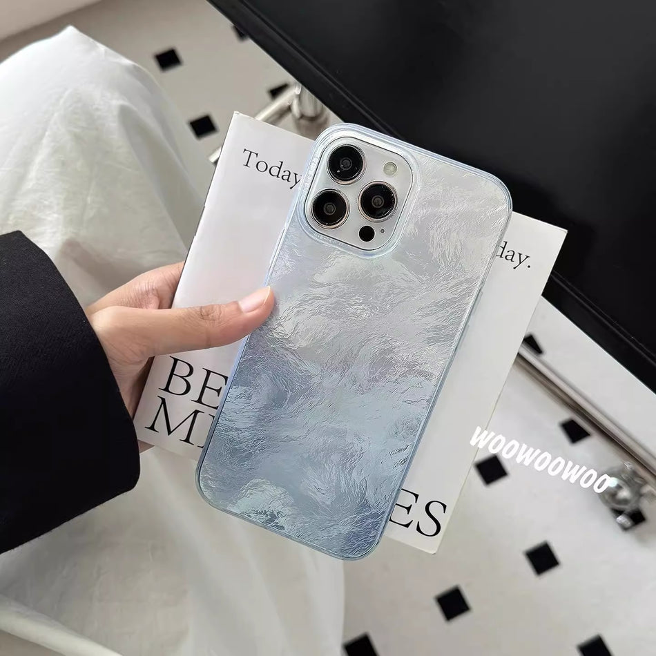 Simple Tin Foil Pattern Full-Coverage Couple Phone Case for iPhone 17 Pro Max