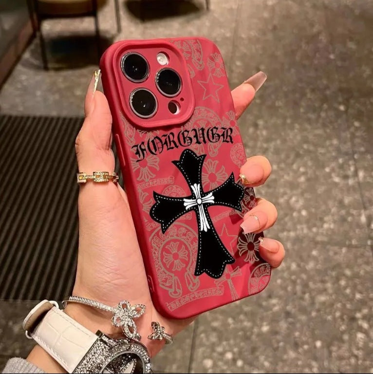 Pleated Cross Design Case for Apple iPhone 16 Pro and 15