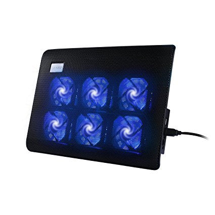 Ultra-Thin 6-Fan Laptop Cooler for 17” Laptops