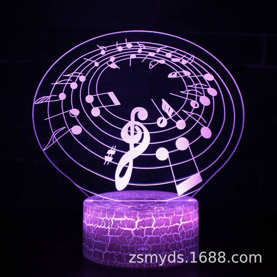 Note Series 3D LED Night Light – Colorful Touch & Remote Lamp