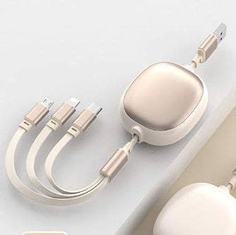 100W 3-in-1 Telescopic Cable Fast Car Charging Line