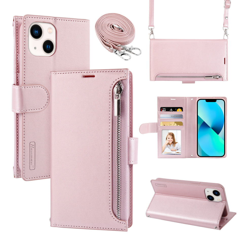 Shoulder Bag Phone Case with Zipper & Lanyard