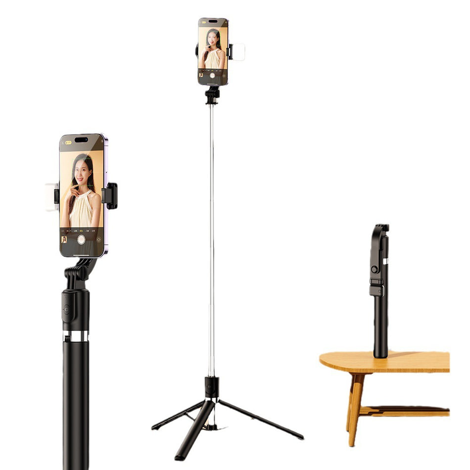 Bluetooth Selfie Stick with Beauty Lamp & Rotating Stand