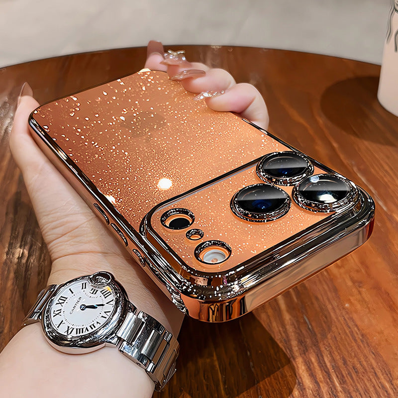 iPhone 17 Pro Max Transparent Glitter AI Button Case