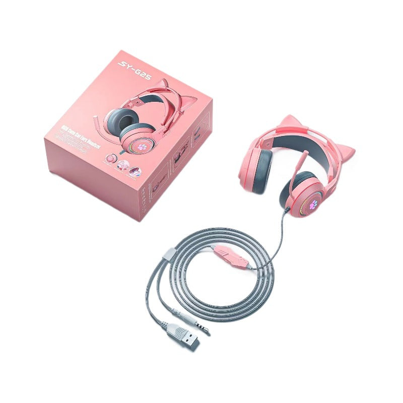 SY-G25 Wired Cat Ear Headset – Luminous & Bass
