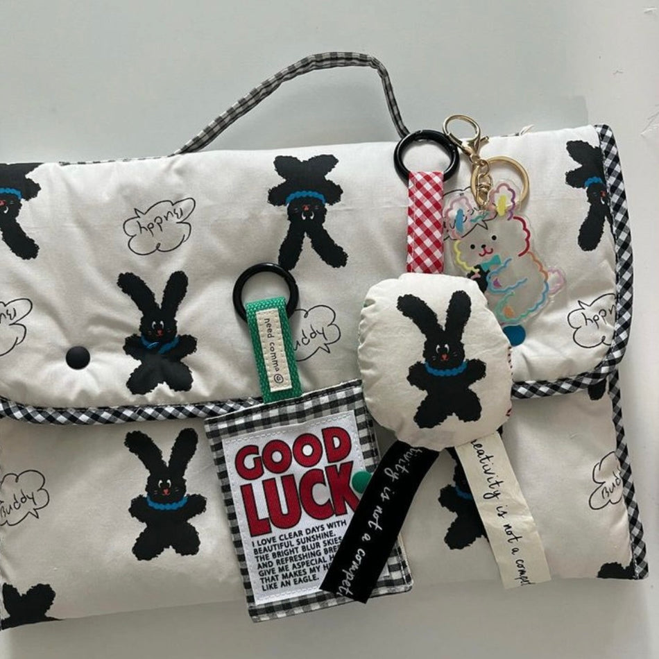 Cute Korean Rabbit Tablet Bag – 11-14 Inch Satchel Style