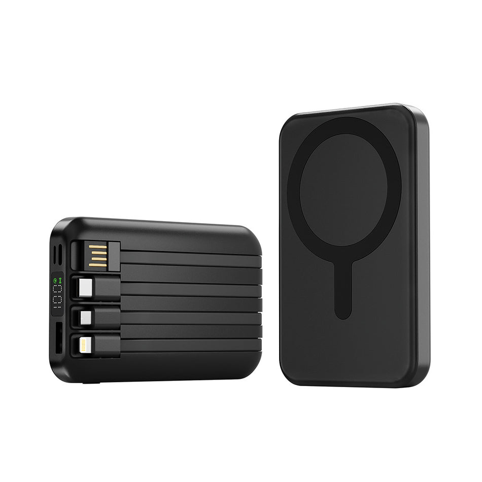 20000mAh Magnetic Wireless Power Bank with Built-In Cable