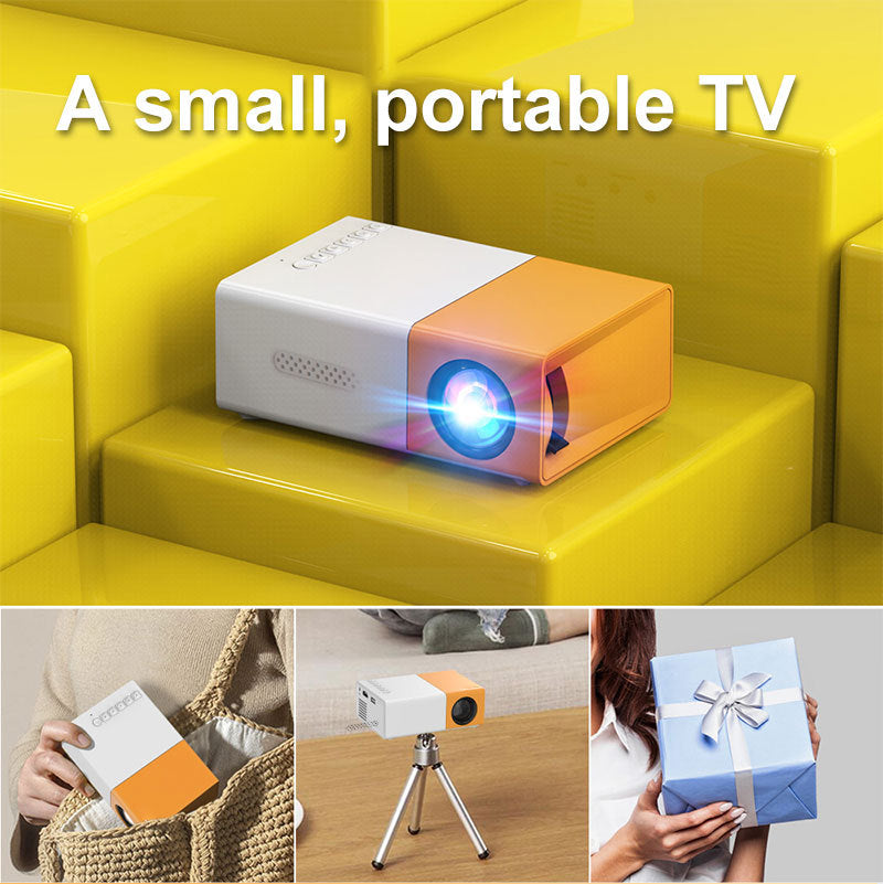 YG300 Mini Portable Projector for Kids – Yellow & White