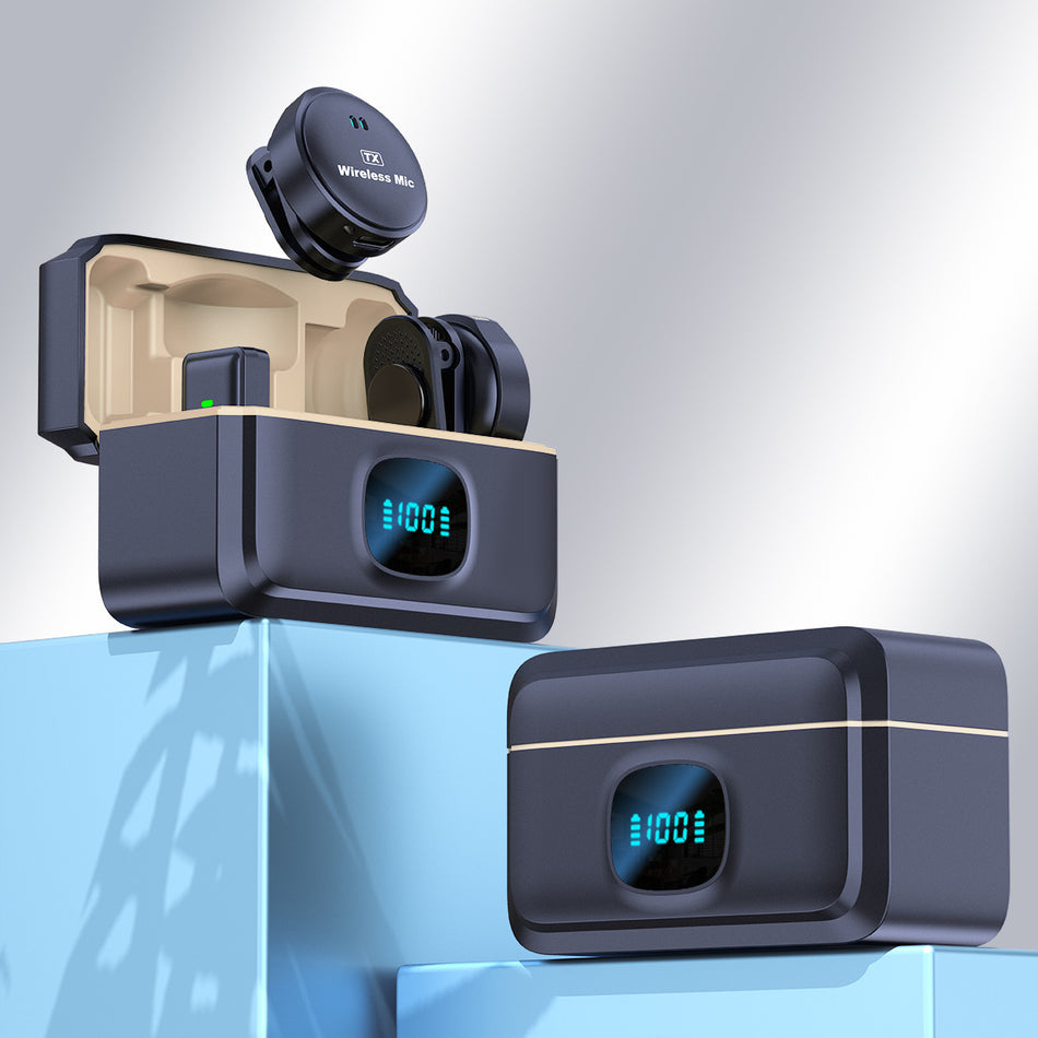 Q8 Wireless Collar Mic – Digital Display, One-to-Two, Noise-Reducing Mic
