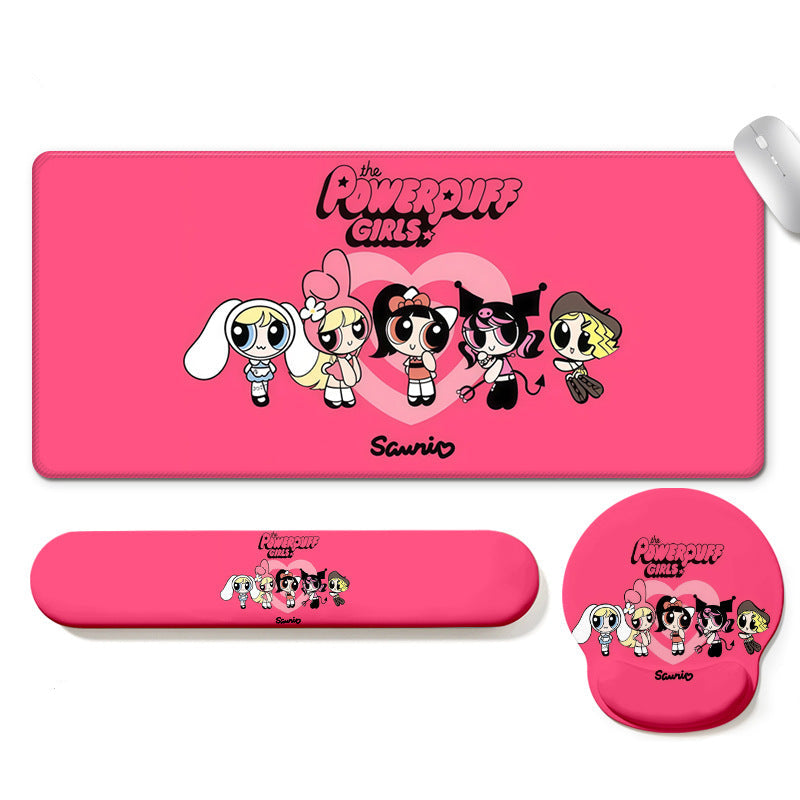 Powerpuff Girls Cute Desk Pad Set with Wrist Rest