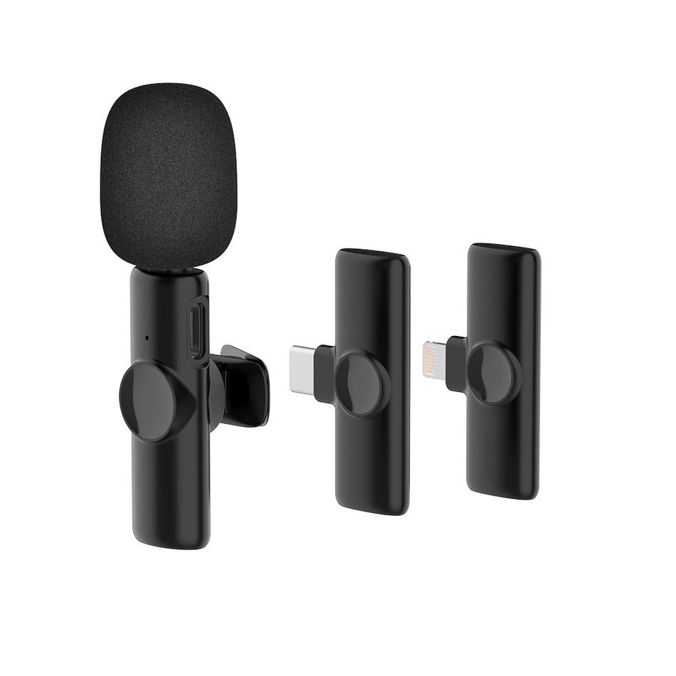 K2 Wireless Collar Mic – One-to-Two, Noise Reduction, 2.4G Mobile Mic