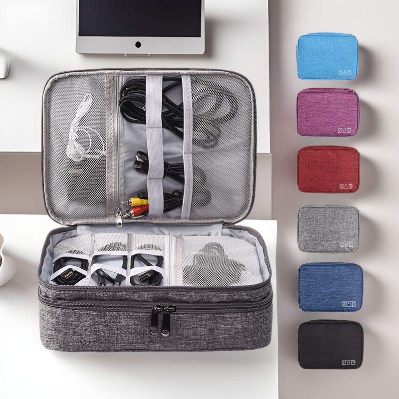 Protective Tech Bag: Hard Drive, Charger & Cable Organizer