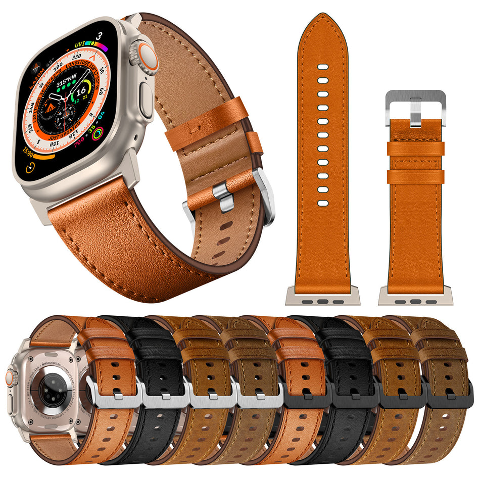 Leather Snake Pattern Strap for Apple & Samsung Watch