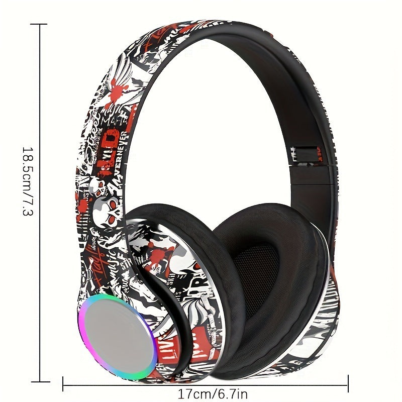 Graffiti Style Wired Headphones-Mic & Condenser