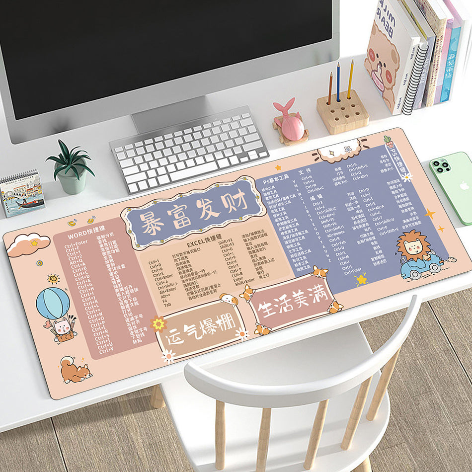 Oversized Keyboard Shortcut Mouse Pad – Non-Slip