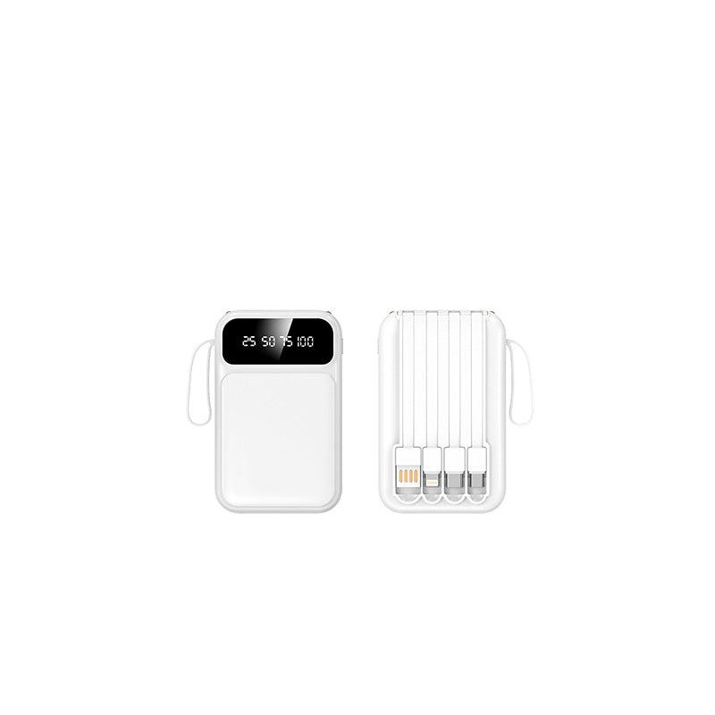 Mini Power Bank 20000mAh with Built-In Cable Portable