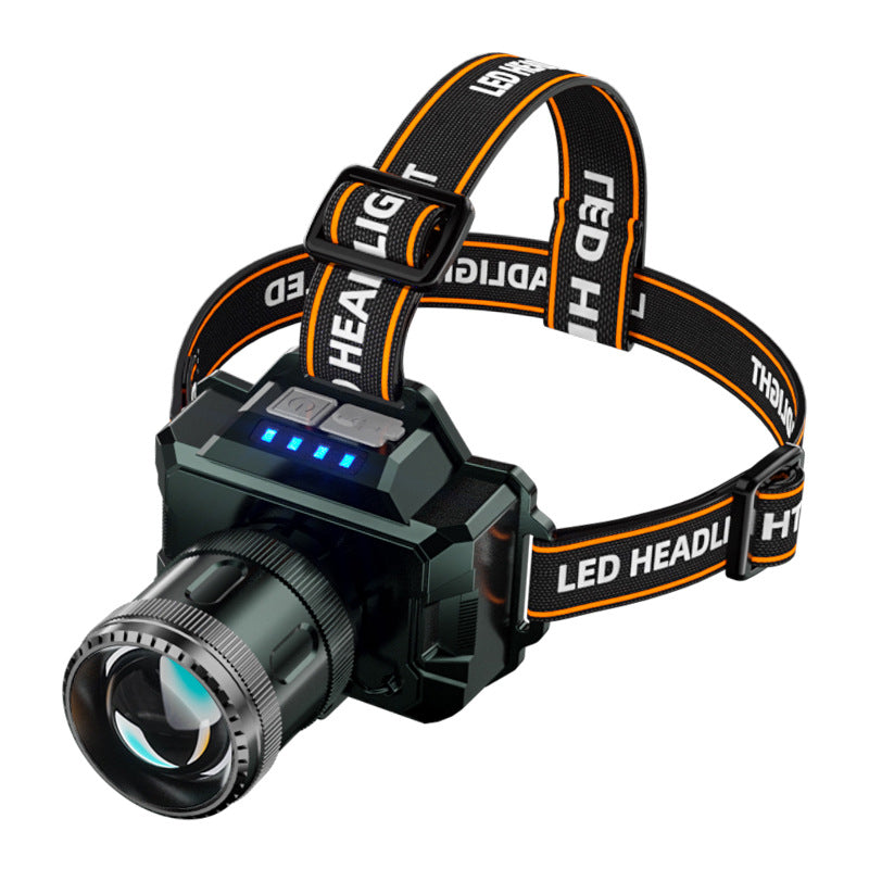 Double Lithium Battery Zoom Head-Mounted Super Bright Headlight