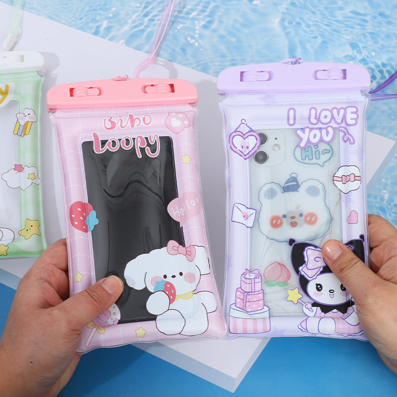 Cute Cartoon PVC Waterproof Phone Bag with Airbag