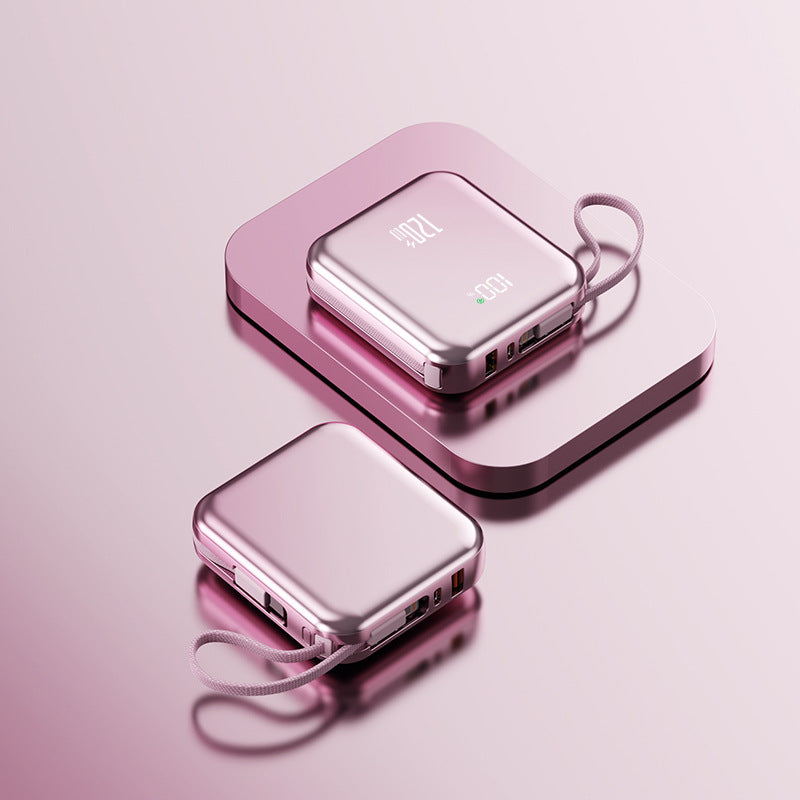 120W Mini Power Bank with Built-In Cable