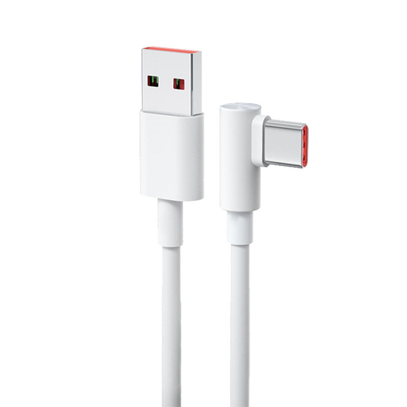 120W 6A Elbow Type-C Fast Charging Cable for Xiaomi & Redmi
