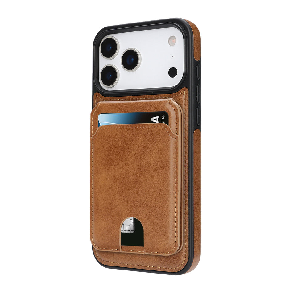 Retro Crazy Horse MagSafe Card Holder Phone Case for iPhone