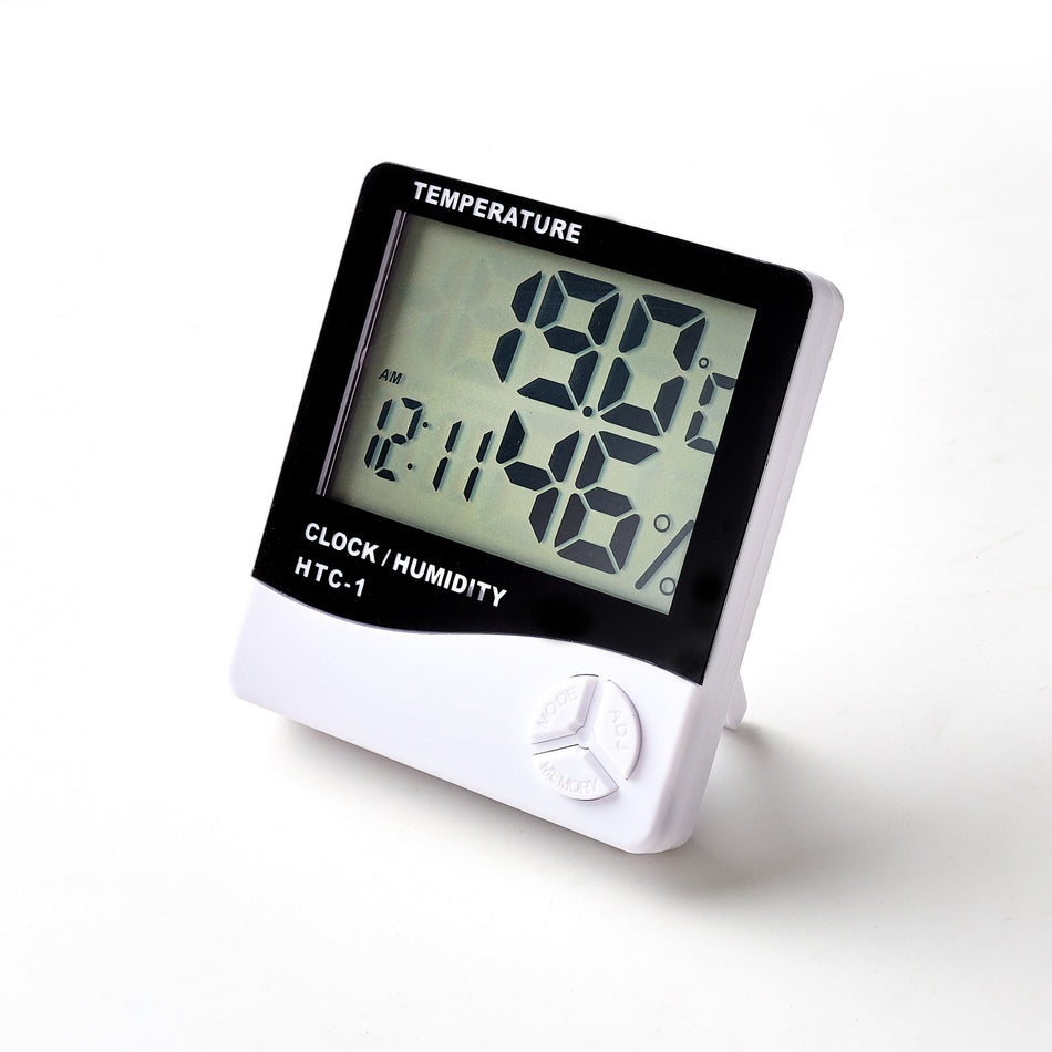 HTC-1 Indoor Digital Thermometer & Alarm Clock – Wall-Mounted Temperature & Humidity Meter