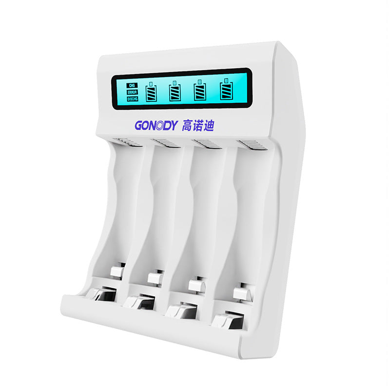 Gao Nuodi 4-Slot Battery Charger – LCD Display Rechargeable