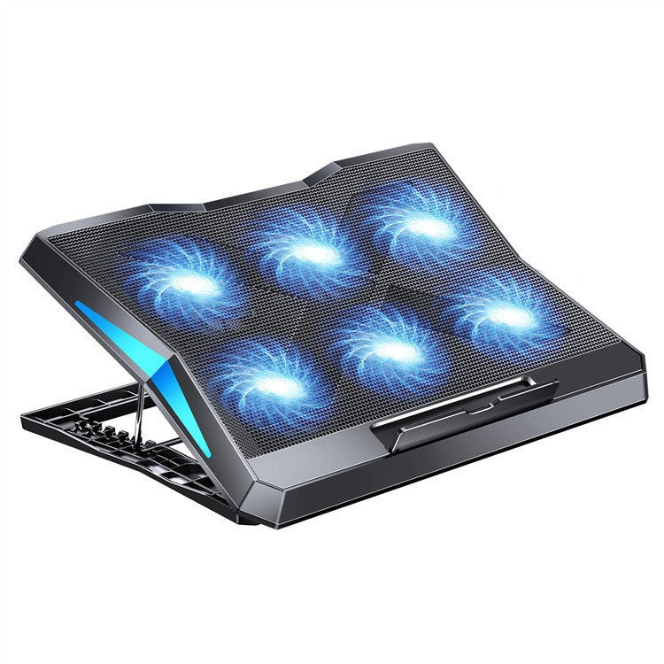 6-Fan Laptop Cooling Stand with Height Levels