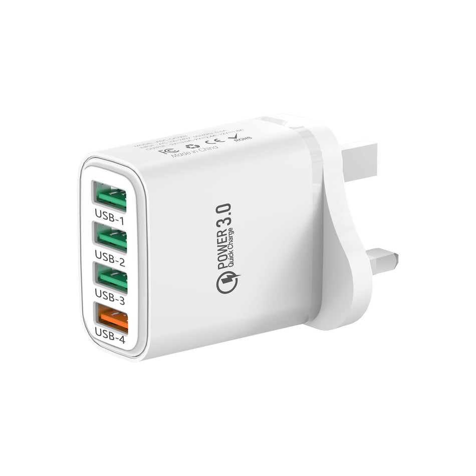 Multi-Port USB Fast Charger Universal EU/US/UK Plug
