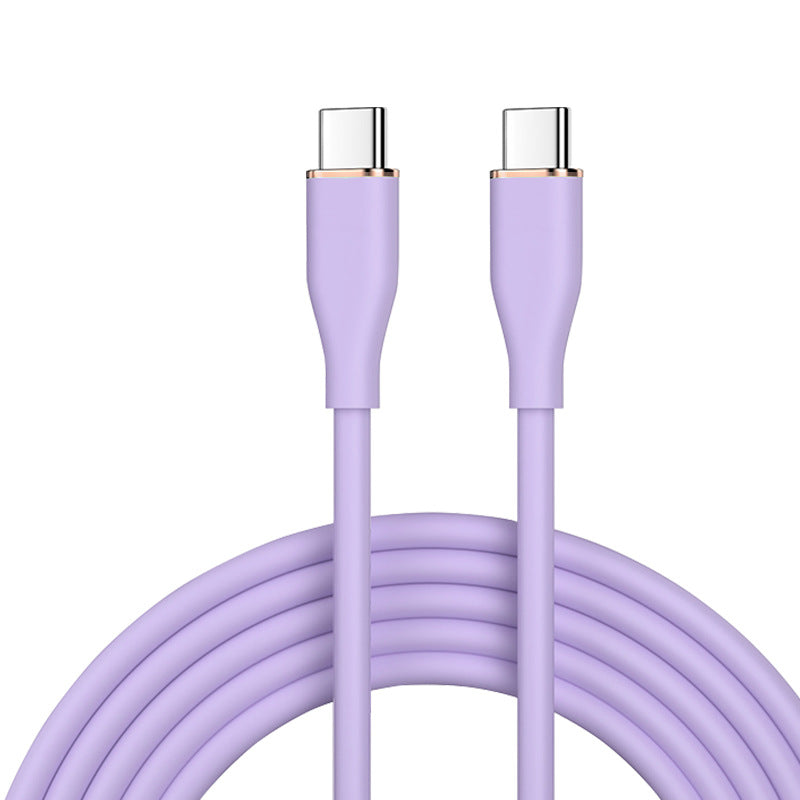 Dual Type-C Silicone Data Cable PD 65W Fast Charge