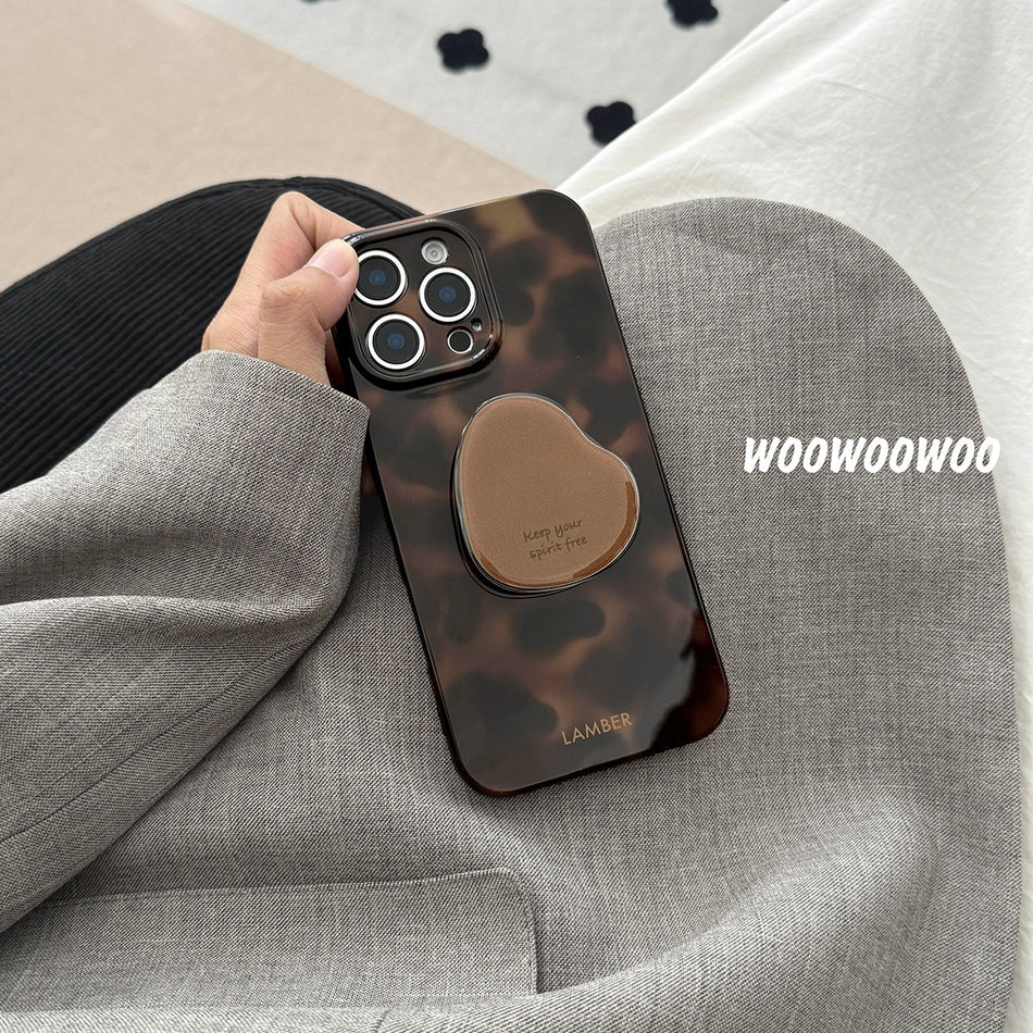 Retro Amber Soft Case with Bracket for iPhone 12–16 Pro Max