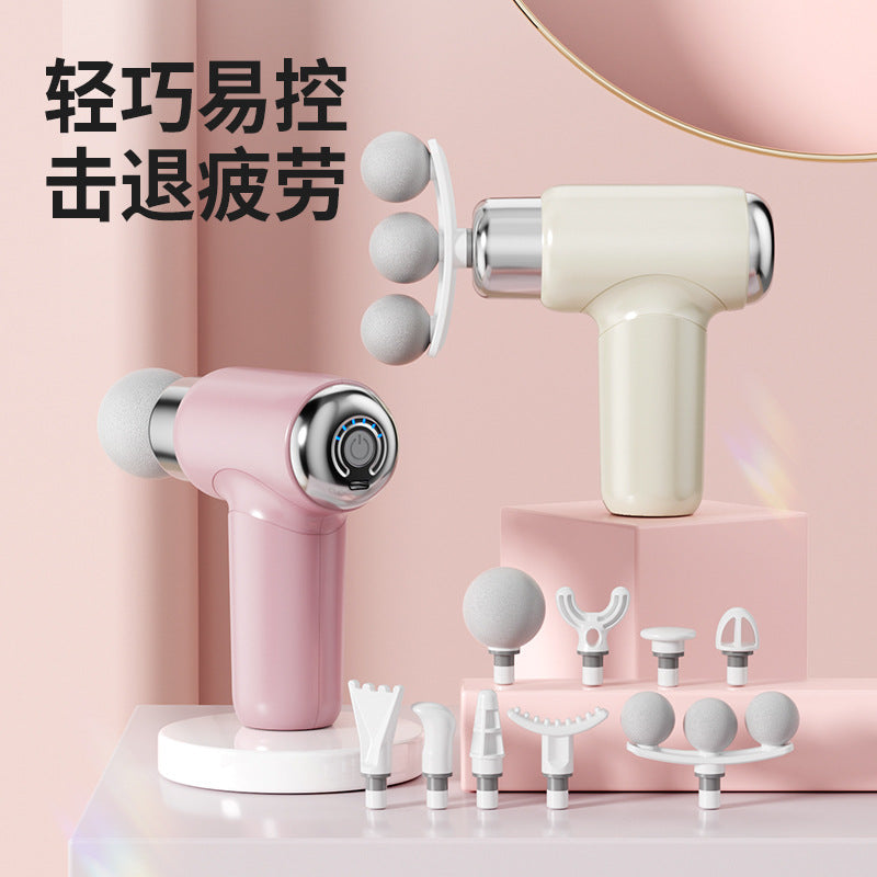 Wuhen 9-Head Mini Electric Massage Gun for Muscle Relief