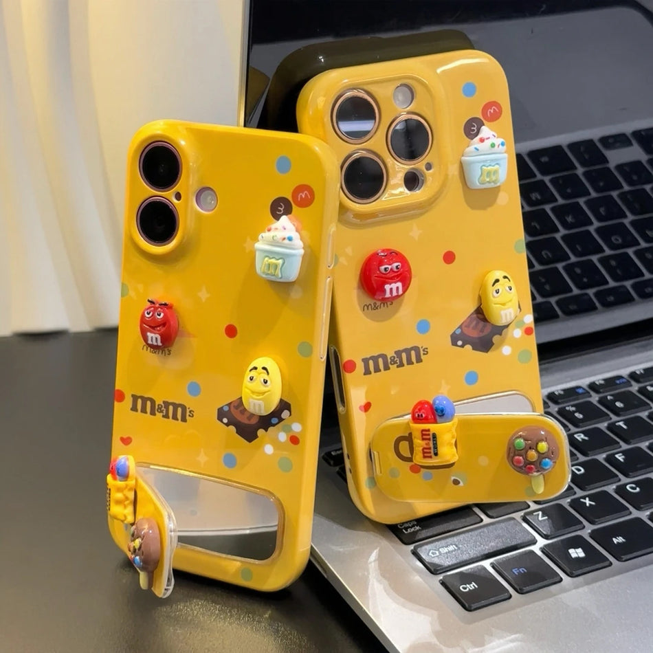 Fun Chocolate M Bean Mirror Holder Case