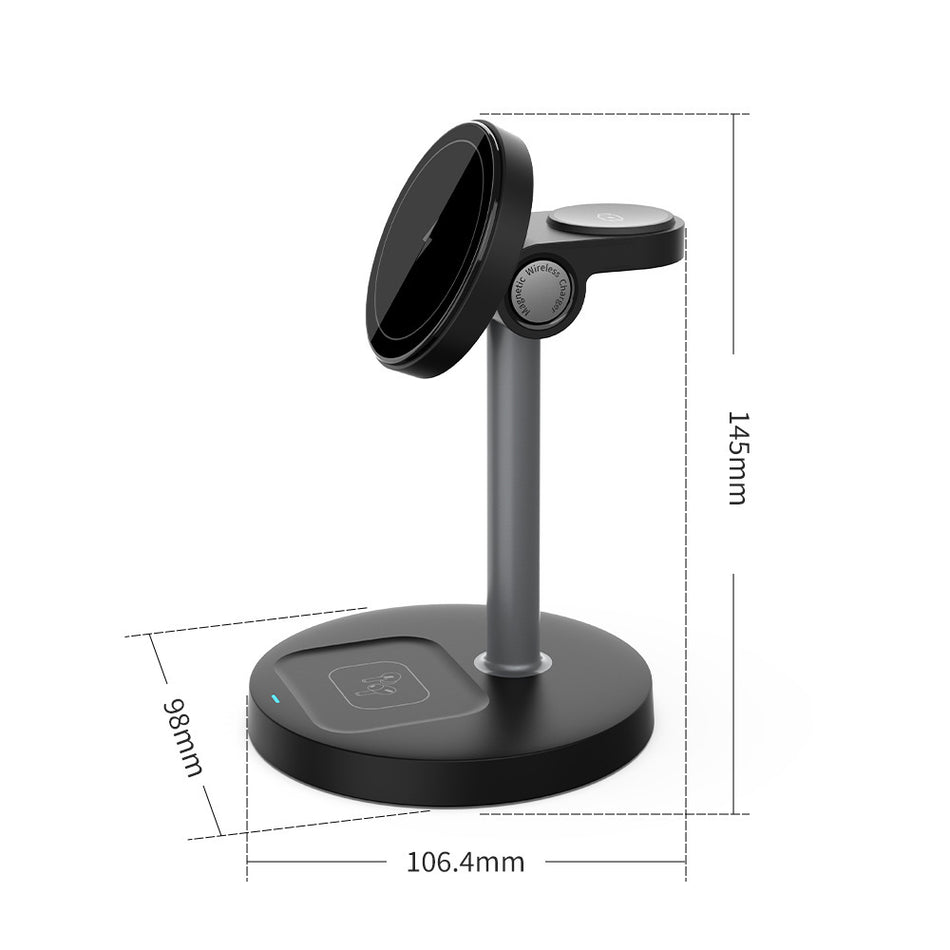3-in-1 Magnetic Wireless Charging Stand (Fast Charge)