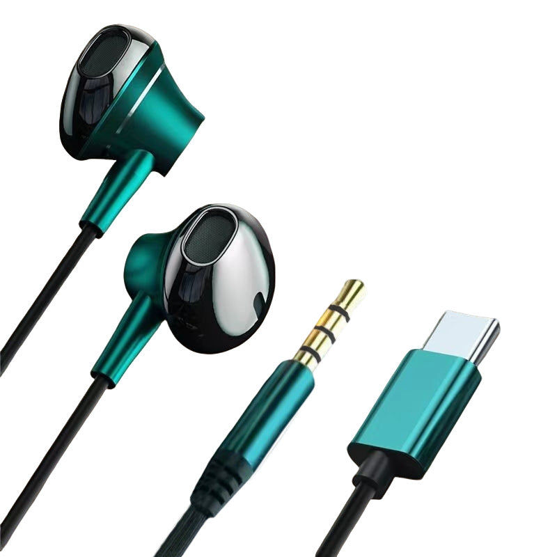 Metal In-Ear Type-C Headphones with HD Microphone & Bass