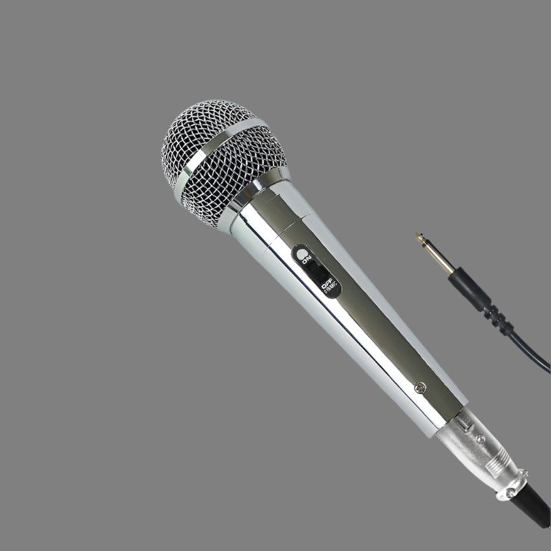 Silver Dynamic Wired Microphone – Classic KTV & Stage Handheld Mic