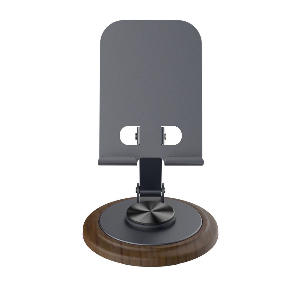 Walnut Wood Grain 360° Rotating Metal Phone Stand