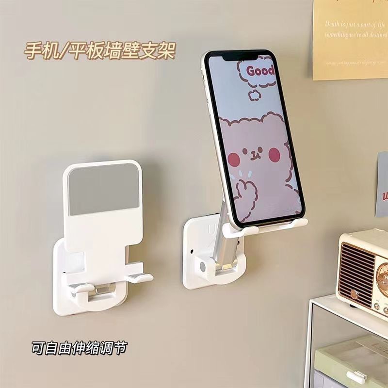 Wall-Mounted Mobile Phone Holder – Bathroom & Kitchen Storage Stand