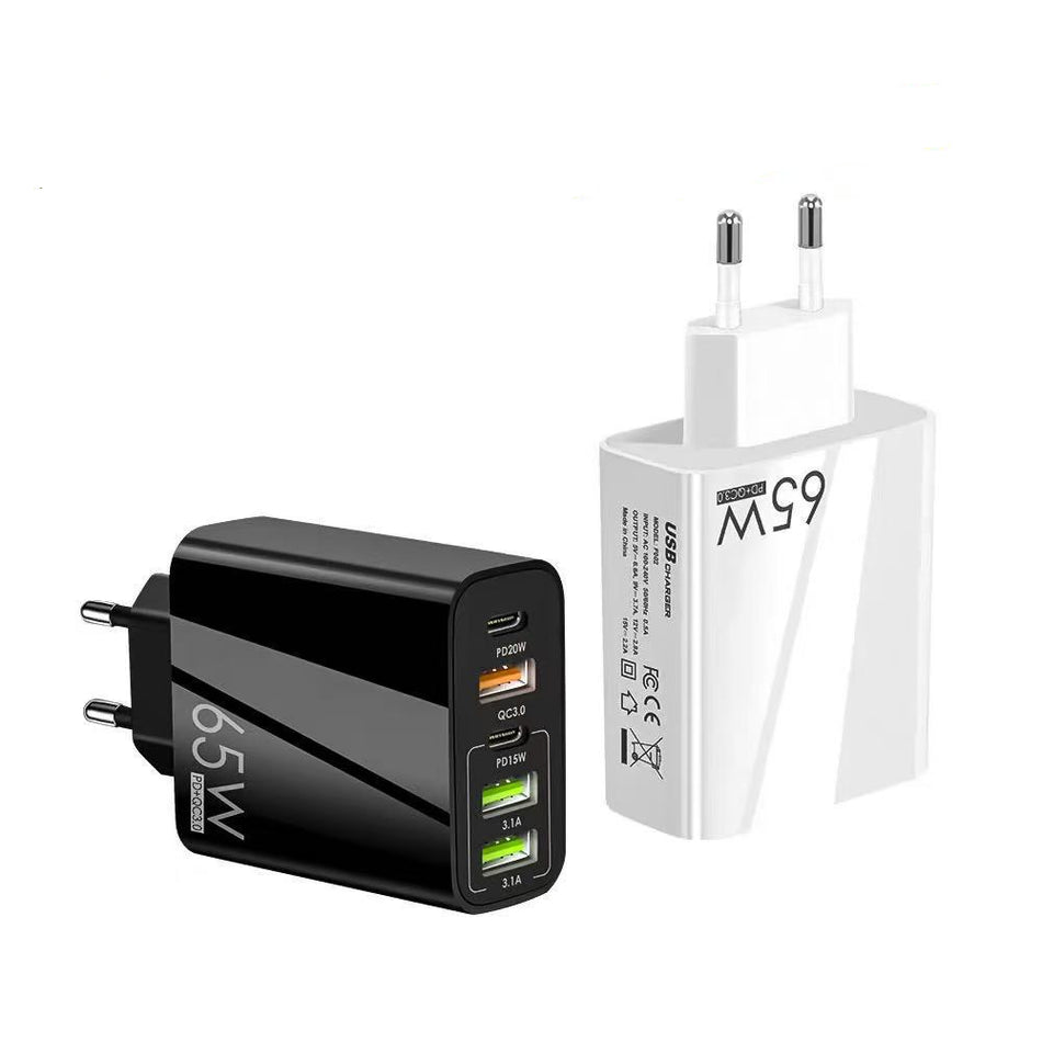 PD 65W 2PD+3USB Multi-Port Fast Charging Head for Phones