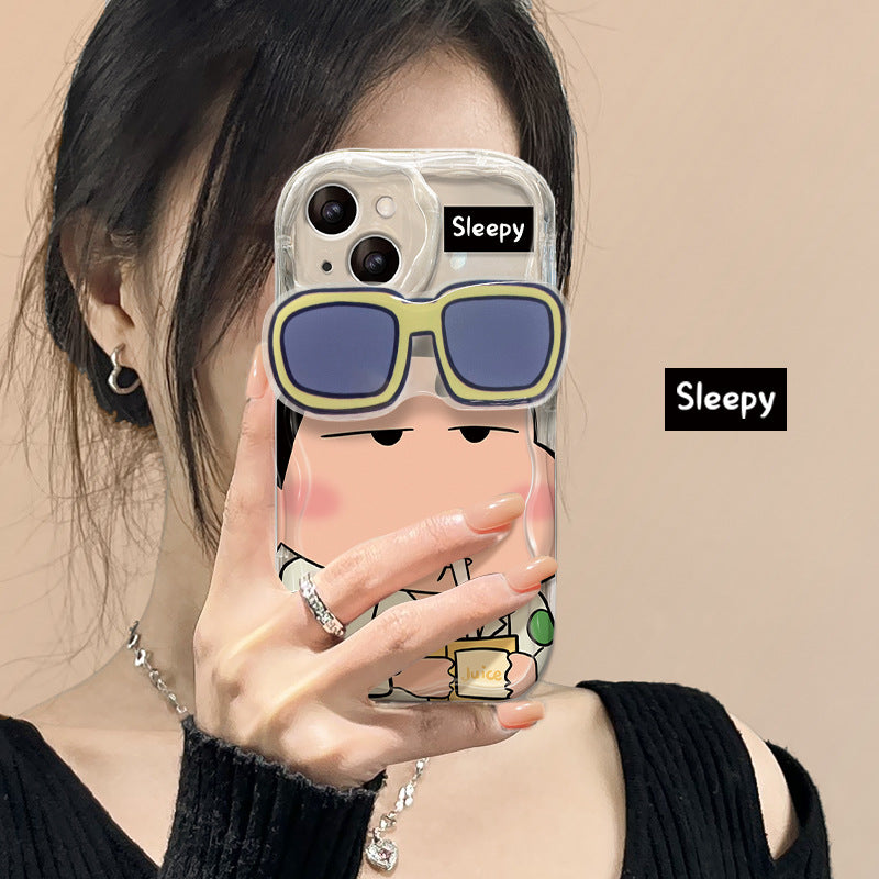 Crayon Shin Chan iPhone Case with Sunglasses Holder
