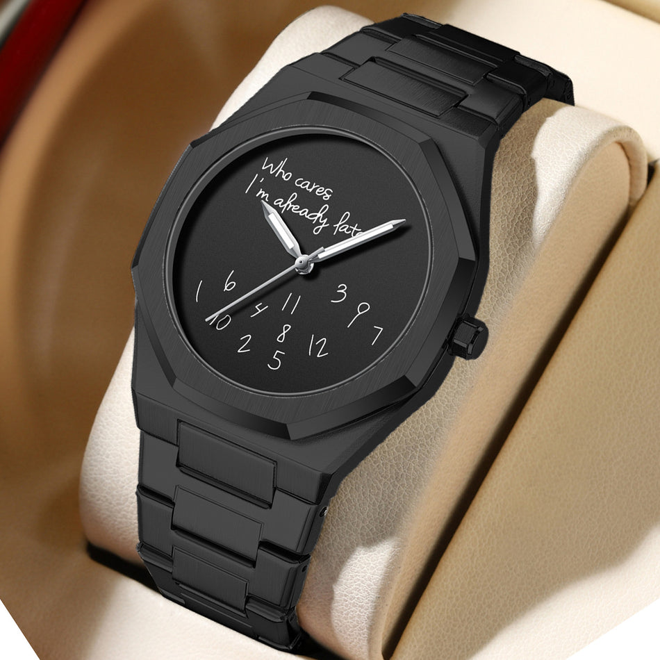 Men’s Steel-Band Watch – Waterproof Calendar Quartz