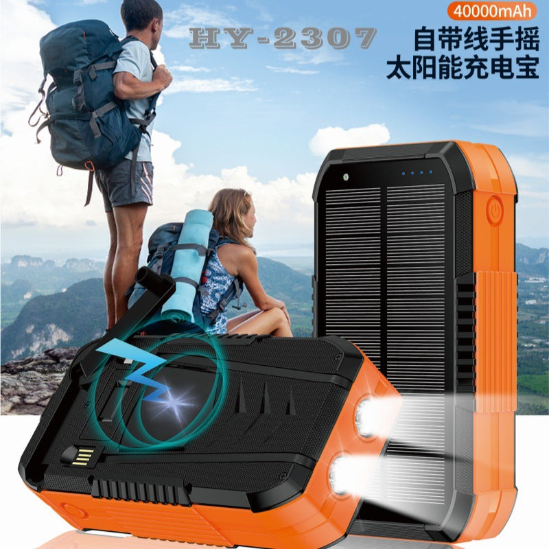 Solar & Hand-Crank 40000mAh Outdoor Power Bank