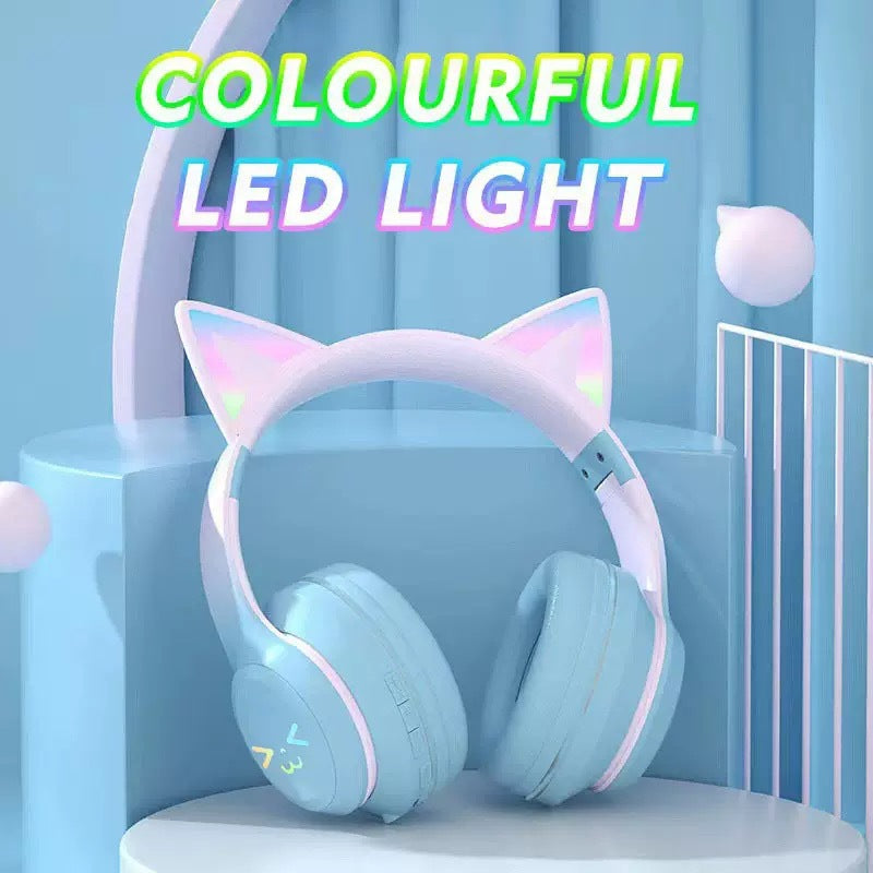 BT618 Cat Ear Wireless Bluetooth Headset | RGB LED Lights