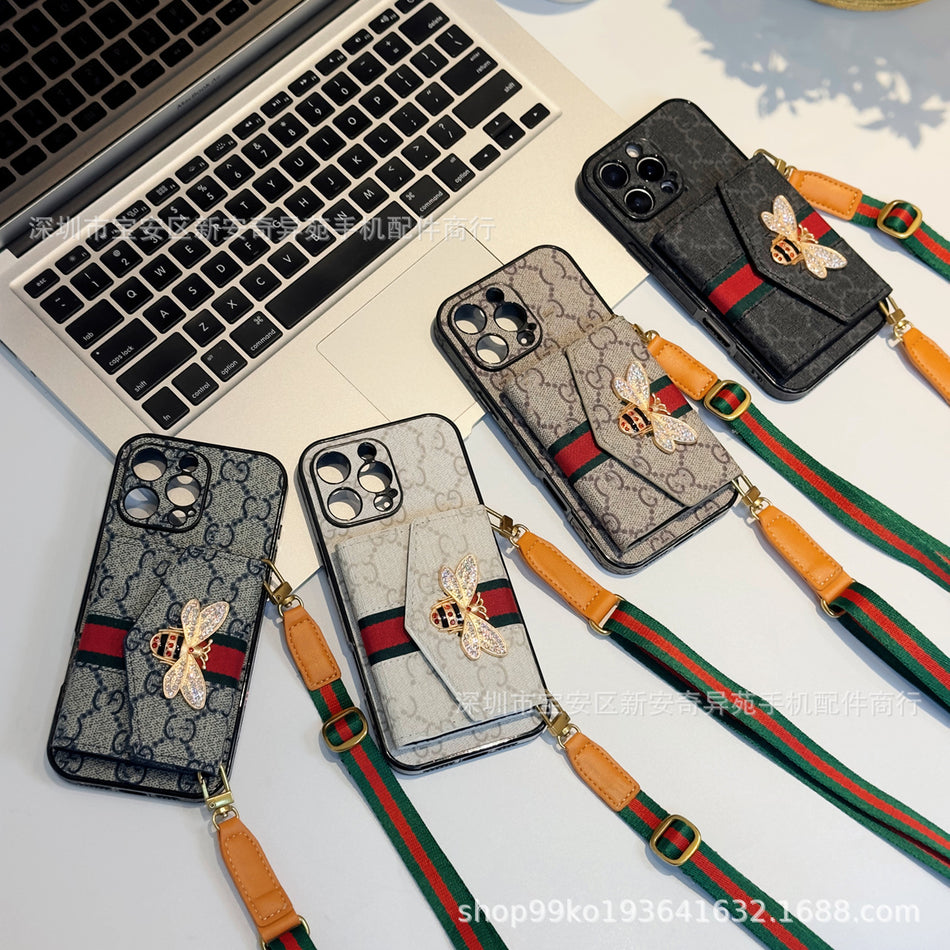 Crossbody Classic Bee Card Slot iPhone Case