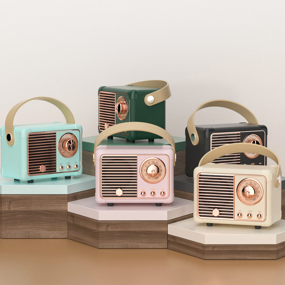 Retro H1 Mini Bluetooth Speaker with Bass & Portable Design